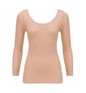 【SALE】薄くて軽い インナー5170 8分袖トップ, ブラウン, product image number 0