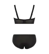 チャーミングラマー(ラージ)　ブラ(パッドなし)＆ショーツセット スウィンギングブーケ, ブラック, product image number 2