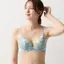 夢みるブラ DeepV ブラジャー マイブロッサムブーケ, ブルー, model image number 0