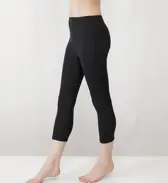 【SALE】あったか肌側綿100インナー5380 7分丈ボトム, ブラック, model image number 1