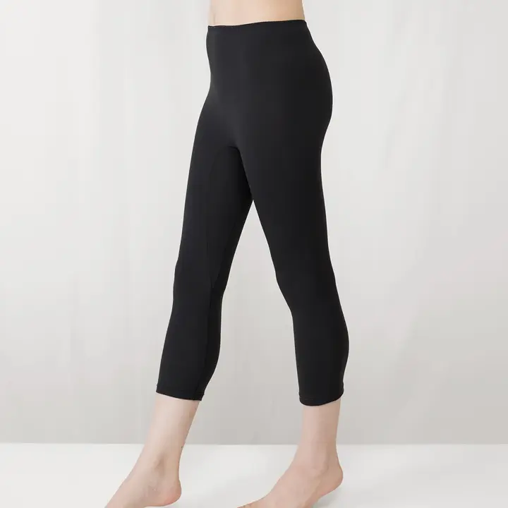 【SALE】あったか肌側綿100インナー5380 7分丈ボトム, ブラック, model image number 1