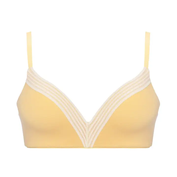 スロギー ワオ エンブレイス ノンワイヤーブラジャー HU【一部カラーSALE】, イエロー, product image number 0