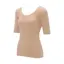 肌側綿100インナー5480 5分袖トップ, ベージュ, product image number 2