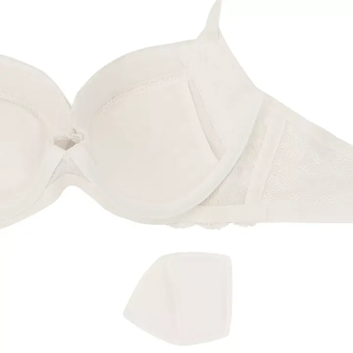 きゅっと寄せブラ ブラ＆ショーツセット デイジーレース【一部カラーSALE】, ホワイト, product image number 2