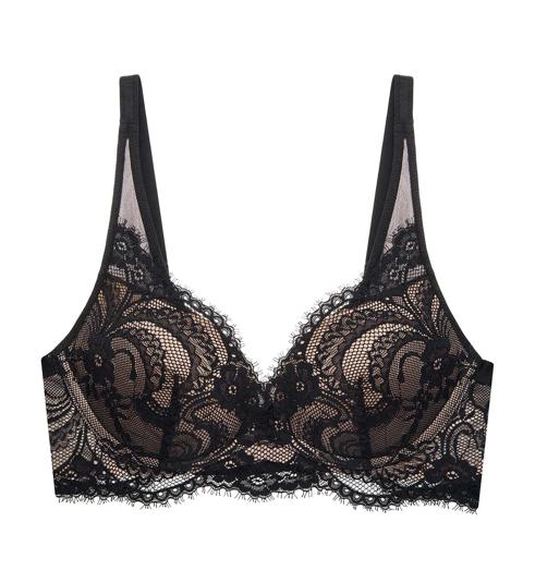 Triumph LOVE LACE NON-WIRED PUSH UP BRA - Black - Non-wired Bra