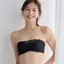 Daily Plus AMOSTYLEバンドゥ ブラジャー(ストラップ取り外し可)＆ショーツセット レースシック, ブラック, model image number 1