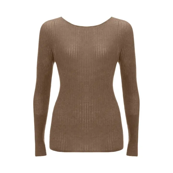 フロラーレ リュクス4101 10分袖トップ, ブラウン, product image number 0
