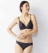 夢みるブラ(R) ノンワイヤー ブラ＆ショーツセット ドリームデイリリー【一部カラーSALE】, グレー, model image number 1