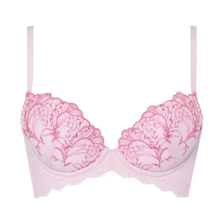 Daily Plus  脇高ブラ ブラ＆ショーツセット ボタニカルモザイク, パープル, product image number 0