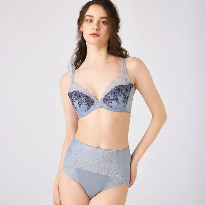 ゴールドレーベル バイ トリンプ4008 はきこみ深めショーツ, ブルー, model image number 1