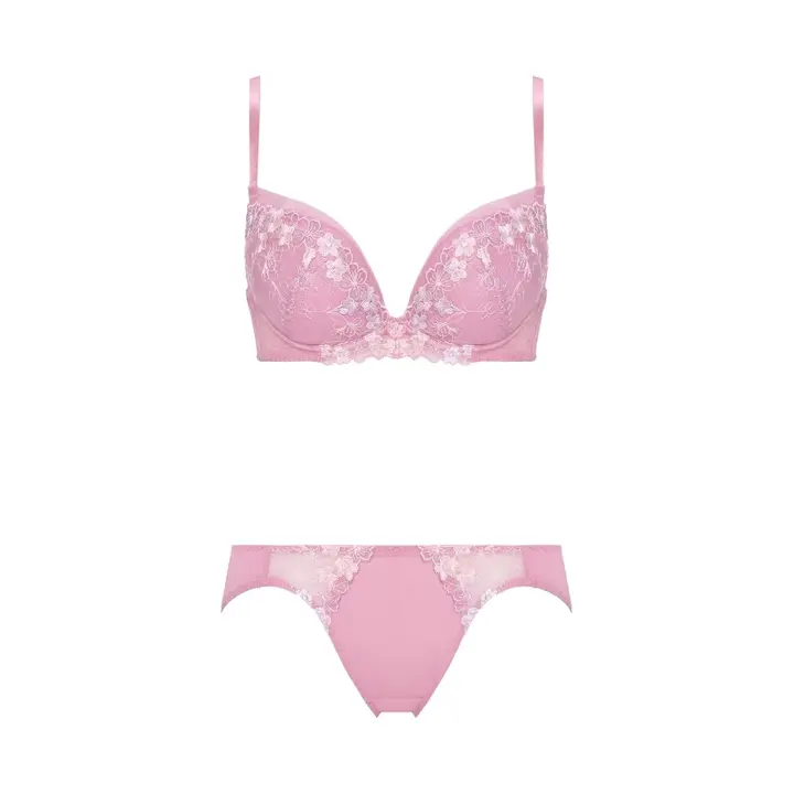 Daily AMOSTYLE 寄せブラ ブラ＆ショーツセット キューティーブロッサム, パープル, product image number 1