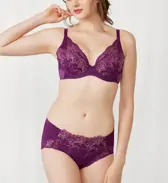 【SALE】トリンプ プレミアム ゴールドレーベル4004 はきこみ深めショーツ, パープル, model image number 1