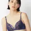【WEB限定】夢みるブラ(R) ノンワイヤー プレスド フラワー, ブルー, model image number 0