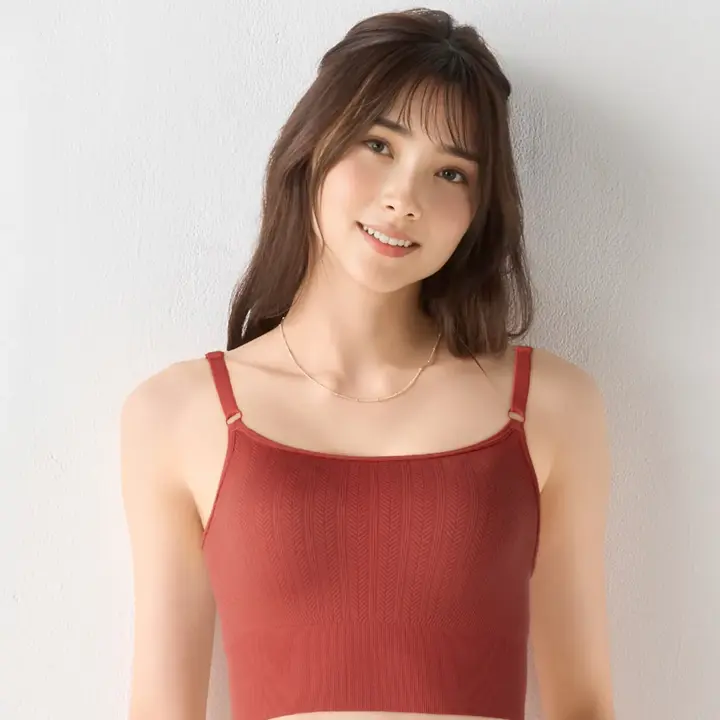 コンフォートストレッチナイトブラ, オレンジ, model image number 0