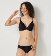 【WEB/アウトレット限定】夢みるブラ DeepV ブラ＆ショーツセット スウィンギングブーケ【一部カラーSALE】, ブラック, model image number 2