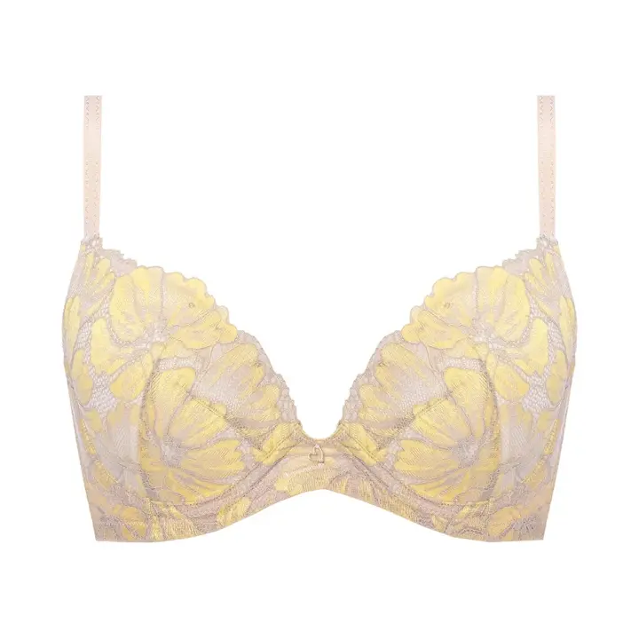 【SALE】カーヴィースリムブラ フラワーハグズ, ベージュ, product image number 0