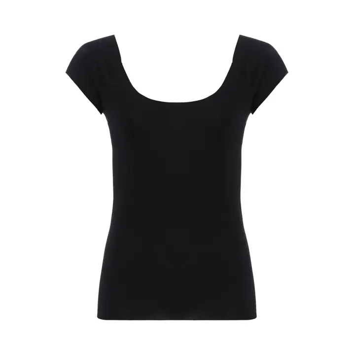 すっきりインナー5340 2分袖トップ【一部カラーSALE】, ブラック, product image number 0