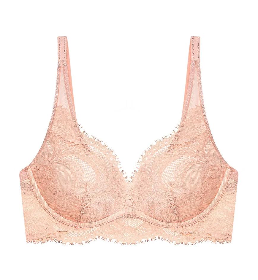 Triumph Áo Lót Love Lace Không Gọng Mút Nâng Aqua - Thân thiện môi trường - Dusty pink - Không gọng
