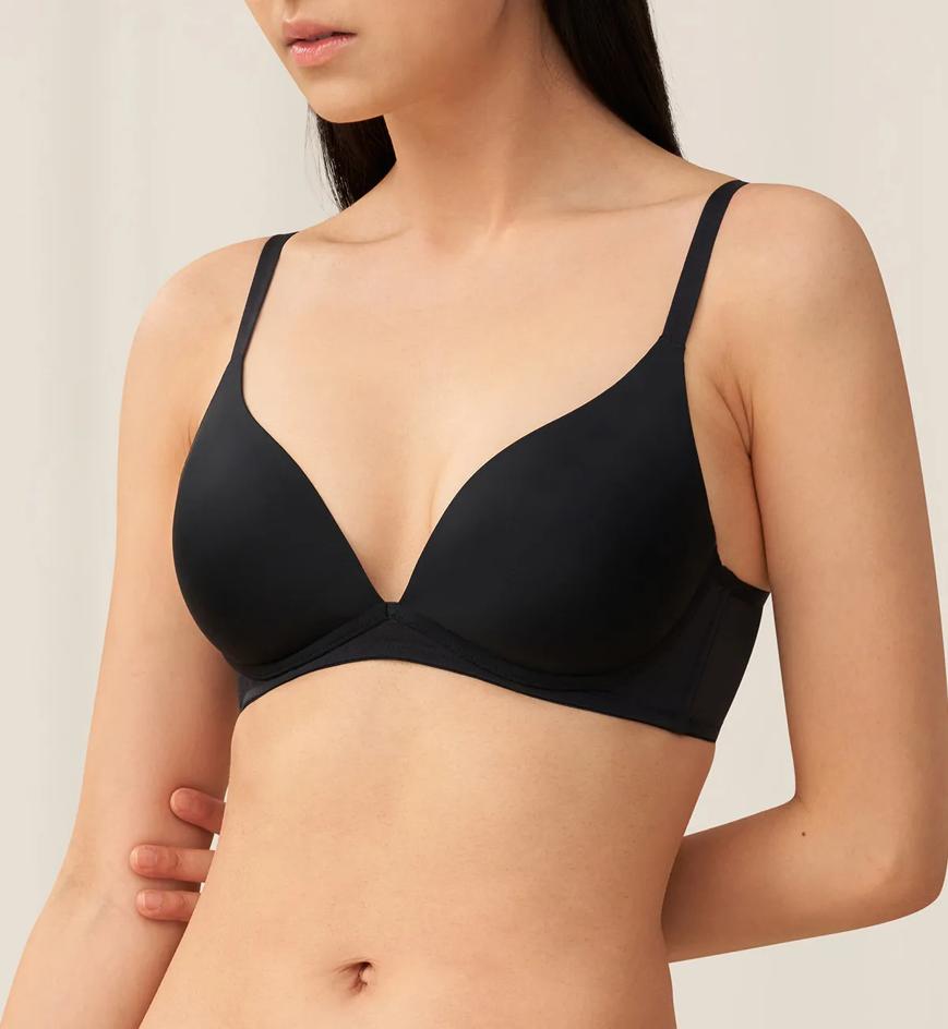 Triumph Invisible Inside-Out Non-Wired Deep V Push Up Bra - Black - Non-wired Bra