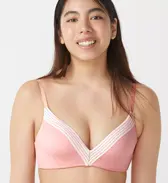 スロギー ワオ エンブレイス ノンワイヤーブラジャー HU【一部カラーSALE】, , model image number 0