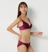 【SALE】夢みるブラ ノンワイヤー ブラジャー フローラルスペルズ, ピンク, model image number 1