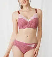 【SALE】すっきり包み込むブラ585ブラジャー(パッドなし), ピンク, model image number 1