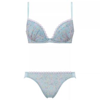 【SALE】エントリーコレクション 寄せブラ ブラ&ショーツセット（ディッツィーフローラルプリント）【WEB・一部店舗限定】, ブルー, product