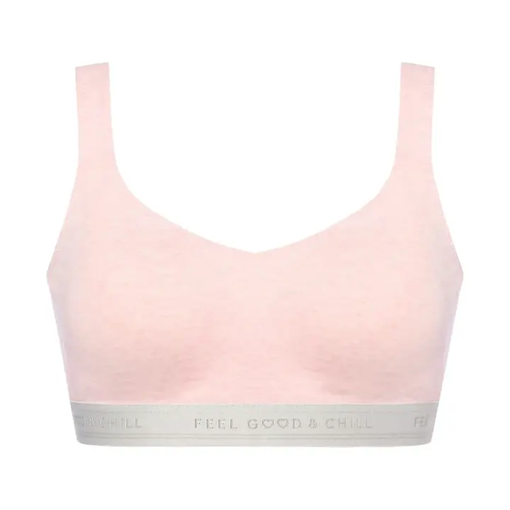 アクティブコットンミックス ノンワイヤー ハーフトップ, ピンク, product image number 0