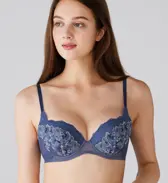 天使のブラ 魔法のハリ感636 ブラジャー, ブルー, model image number 1