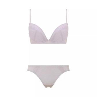 【SALE】エントリーコレクション 寄せブラ ブラ＆ショーツセット(モイスチャーフラワー), グレー, product image number 1