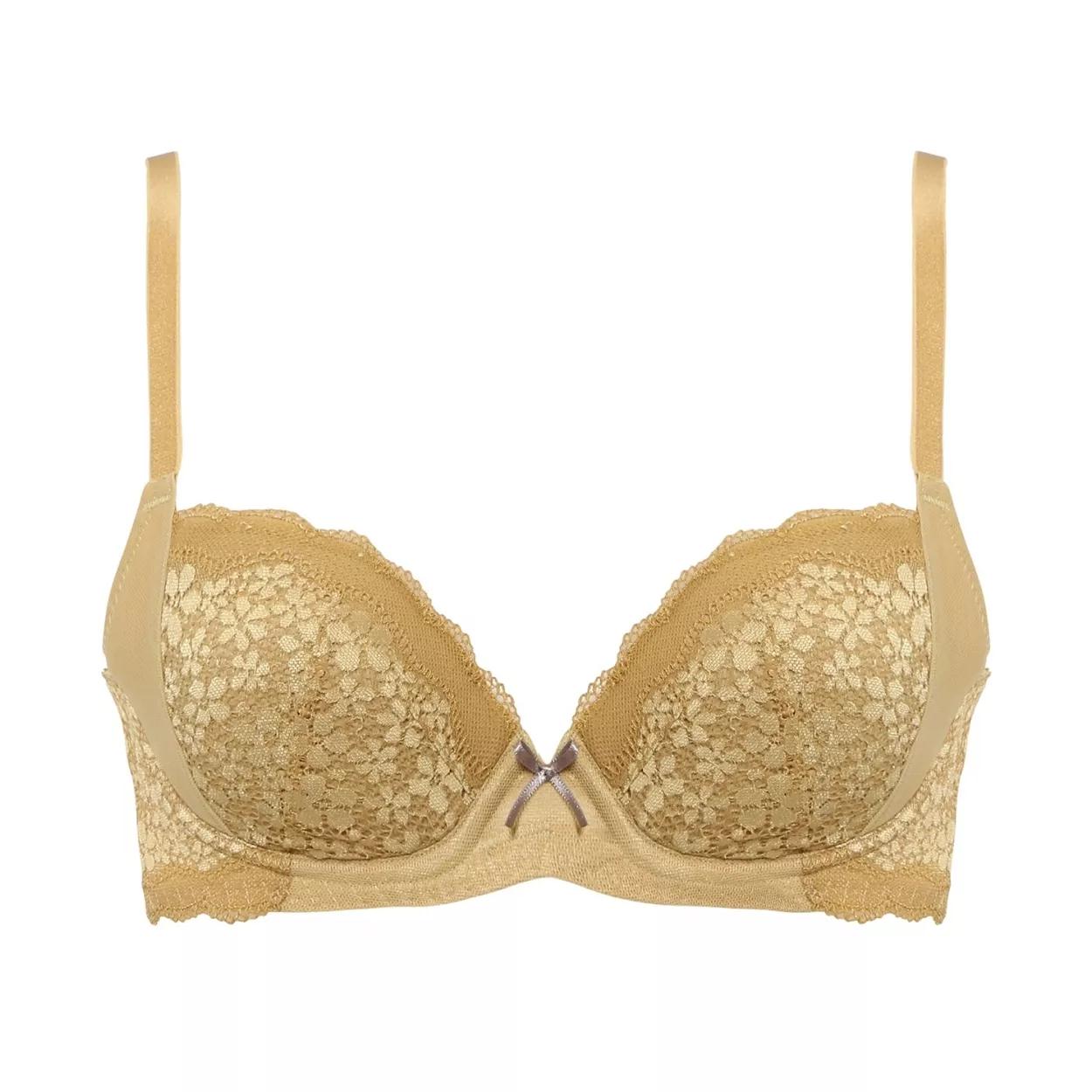 きゅっと寄せブラ ブラ＆ショーツセット デイジーレース【一部カラーSALE】, ベージュ, product image number 0