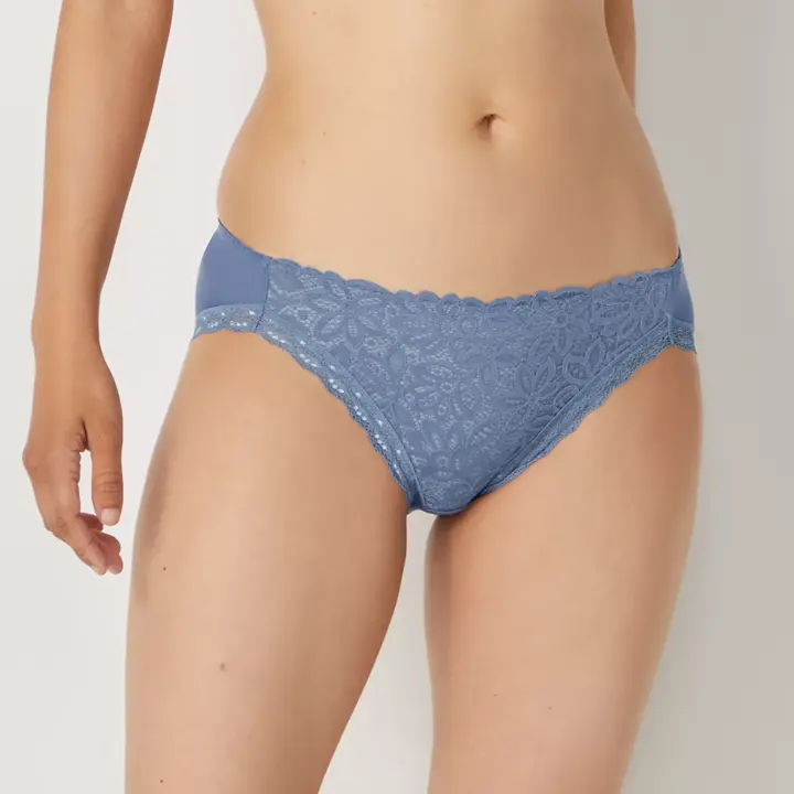 【SALE】美姿勢サポートブラ レギュラーショーツ, ブルー, model image number 0