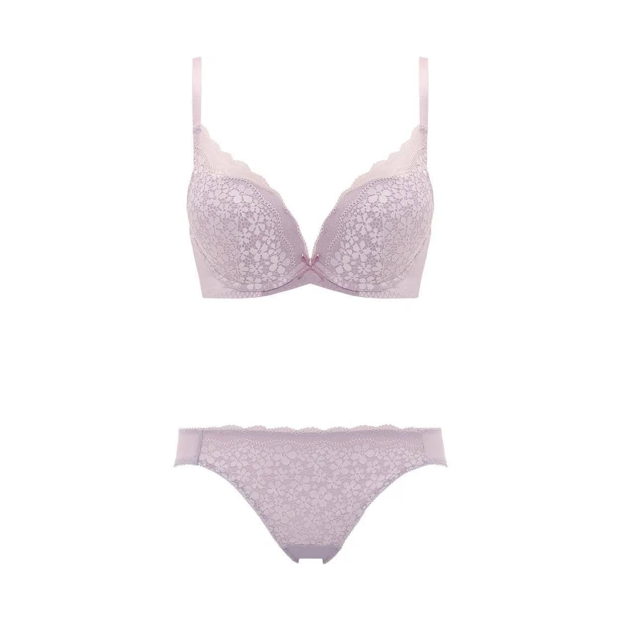 夢みるブラ(R)DeepV ブラ＆ショーツセット デイジーレース【一部カラーSALE】, パープル, product image number 1
