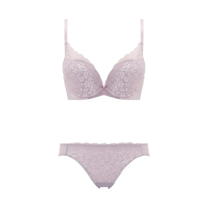 夢みるブラ(R)DeepV ブラ＆ショーツセット デイジーレース【一部カラーSALE】, パープル, product image number 1