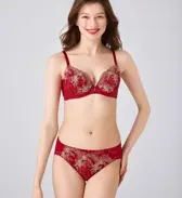 天使のブラ スリムライン644 レギュラーショーツ, レッド, model image number 1