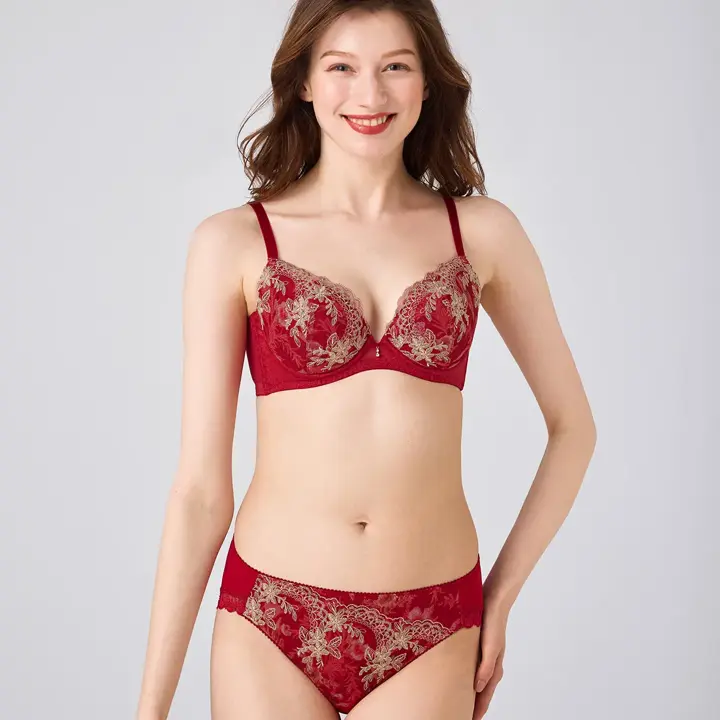 天使のブラ スリムライン644 レギュラーショーツ, レッド, model image number 1