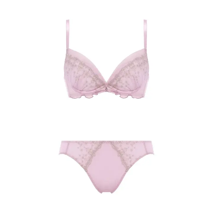 Daily AMOSTYLE デコルテビューティーブラ ブラ＆ショーツセット マイジュエリー, パープル, product image number 1
