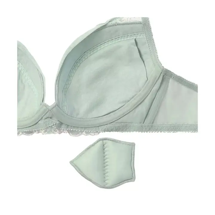 Daily AMOSTYLE 寄せブラ プチプラ ブラ＆ショーツセット クラシックフラワー, グリーン, product image number 4