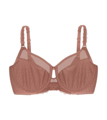  FLORES PURE WONDER Womens Sexy Mesh Bra Full Coverage Bralette  (Beige, 34C) : Clothing, Shoes & Jewelry