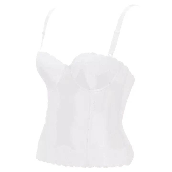 ブライダルインナー コサージュ(ウエディング)ロングブラ, ホワイト, product image number 2