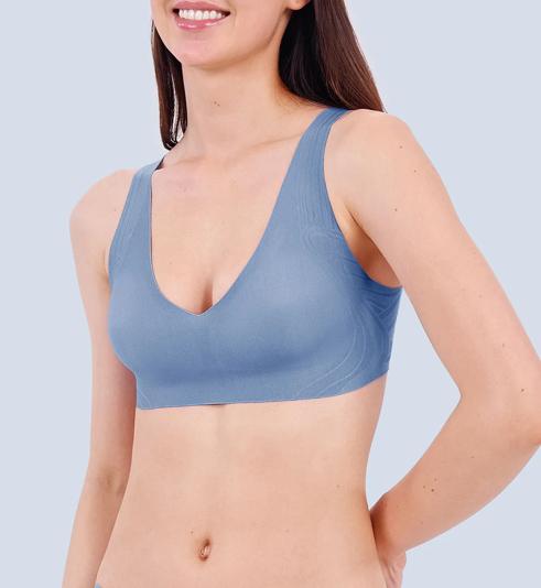 Triumph SLOGGI ZERO FEEL 2.0 BRALETTE เสื้อชั้นในไม่มีโครง - Chambray - ไม่มีโครง
