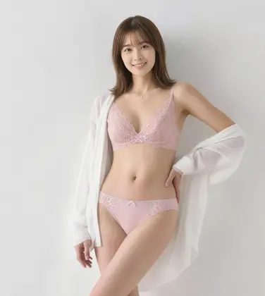 Daily AMOSTYLE デコルテビューティーブラ ブラ＆ショーツセット ベアミューズ
