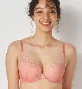 【SALE】アモスタイル ホープブラ ライト ローズアート, ピンク, model image number 0