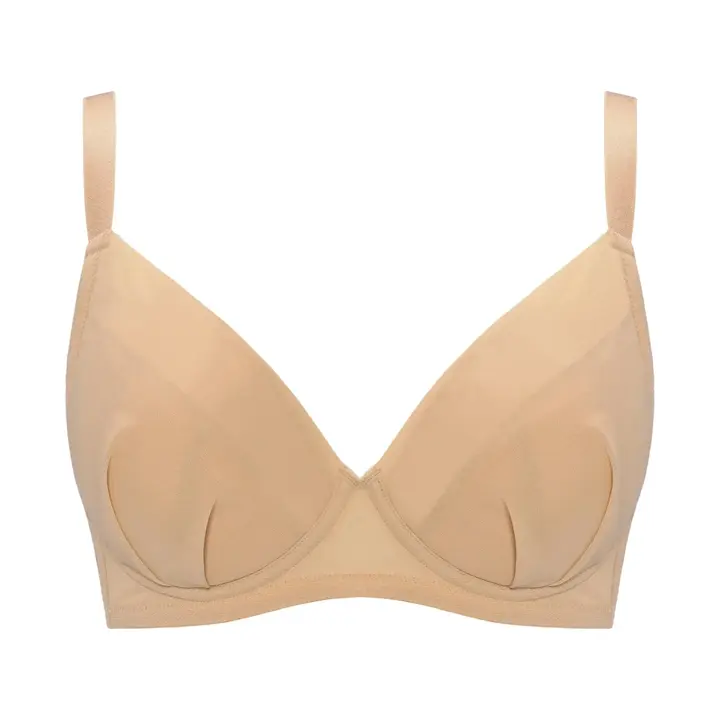 小さくしたいブラ 無理なく着やせ645 ブラジャー(パッドなし), ベージュ, product image number 0