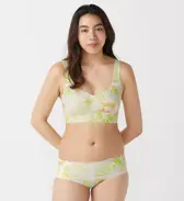 【SALE】スロギー ゼロフィール(R) プリント 綿混 ハーフトップ, イエロー, model image number 1