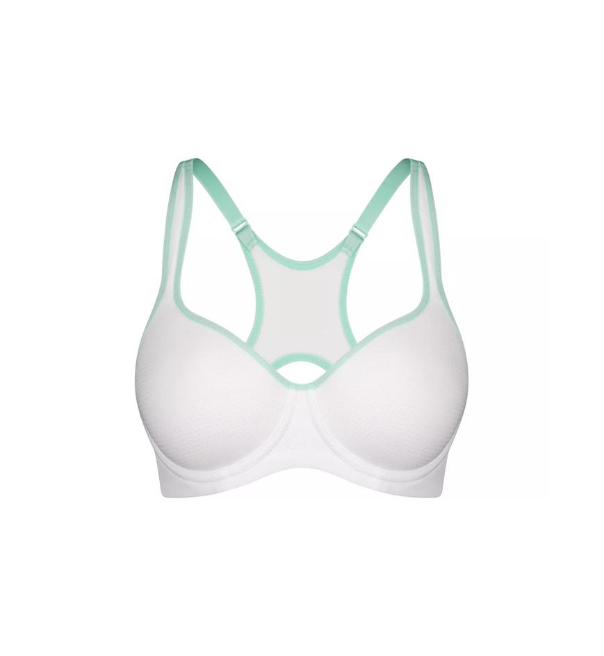 Triumph TRIACTION RACERBACK SPORTS BRA - White\/green - Wired