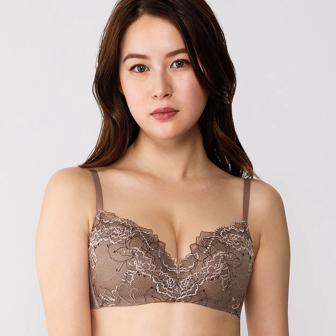 優々ブラ630 ノンワイヤーブラジャー, ブラウン, model image number 0
