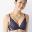【SALE】夢みるブラ(R) DeepV マイフラワー, ブルー, model image number 0