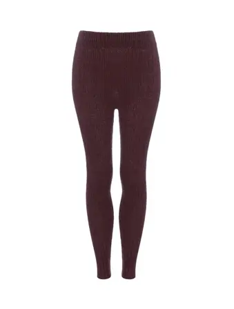 スロギー ニット無地リブ 9分丈ニットパンツ