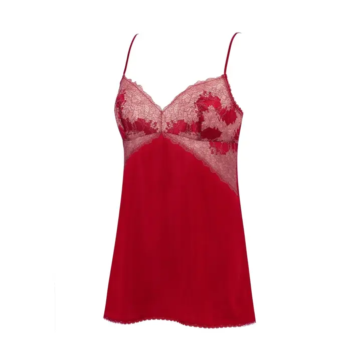 【SALE】天使のブラ スリムライン614 ロングキャミソール, レッド, product image number 2